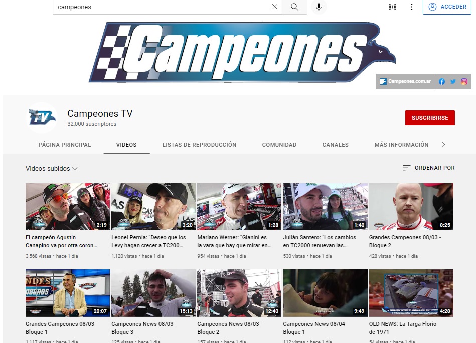 Campeones TV You Tube