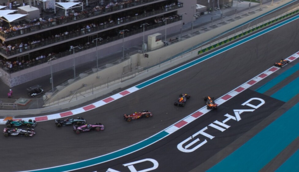 Largada Abu Dhabi Piastri Verstappen