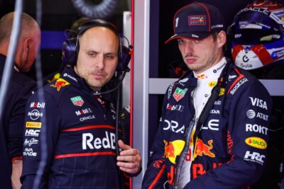 Gianpiero Lambiase junto a Max Verstappen.