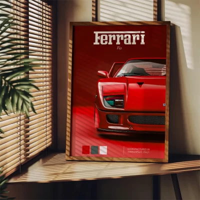 Cuadro Deportivo Ferrari F40 Rojo