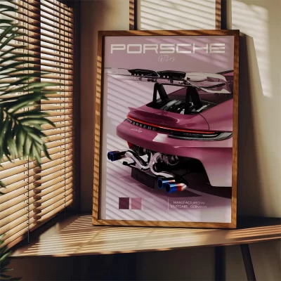 Cuadro Deportivo Porsche Rosa